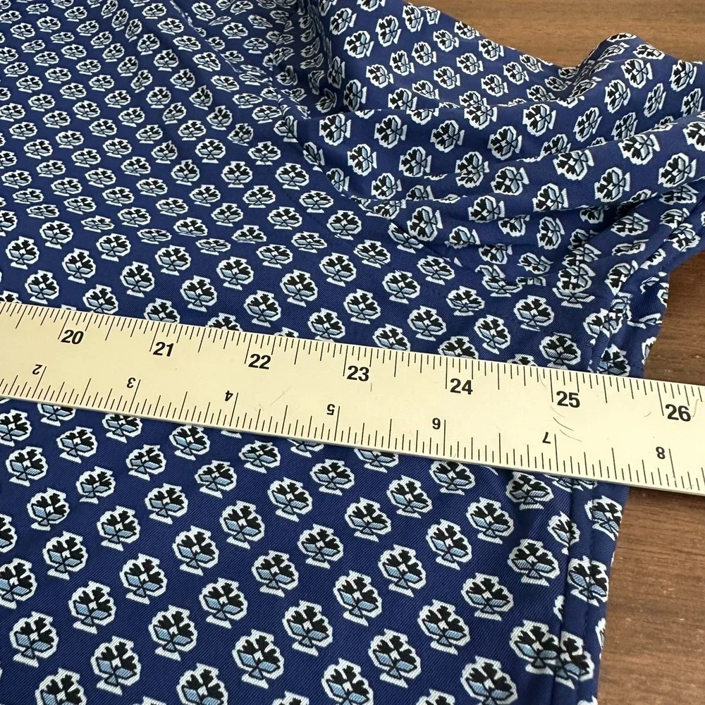 Ralph Lauren Classic Fit Performance Shirt Blue Geometric Button Down Mens XL